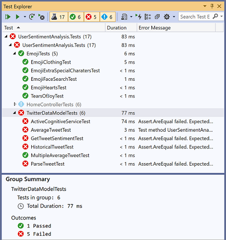 Visual Studio テスト エクスプローラー 16.2