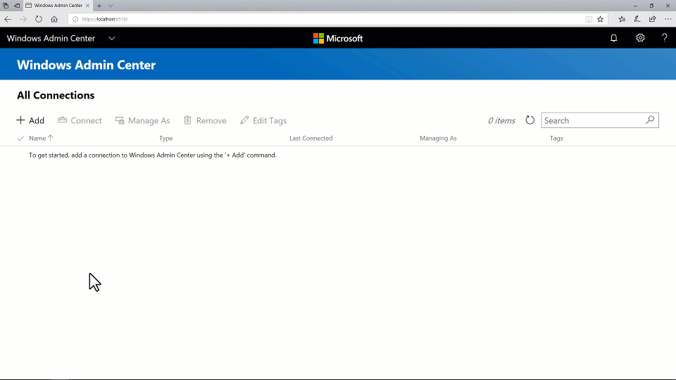ハイパーコンバージド クラスター接続を追加するための選択のアニメーション化されたスクリーンショット。