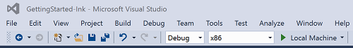 Visual Studio の「プロジェクトのビルド」ボタン。