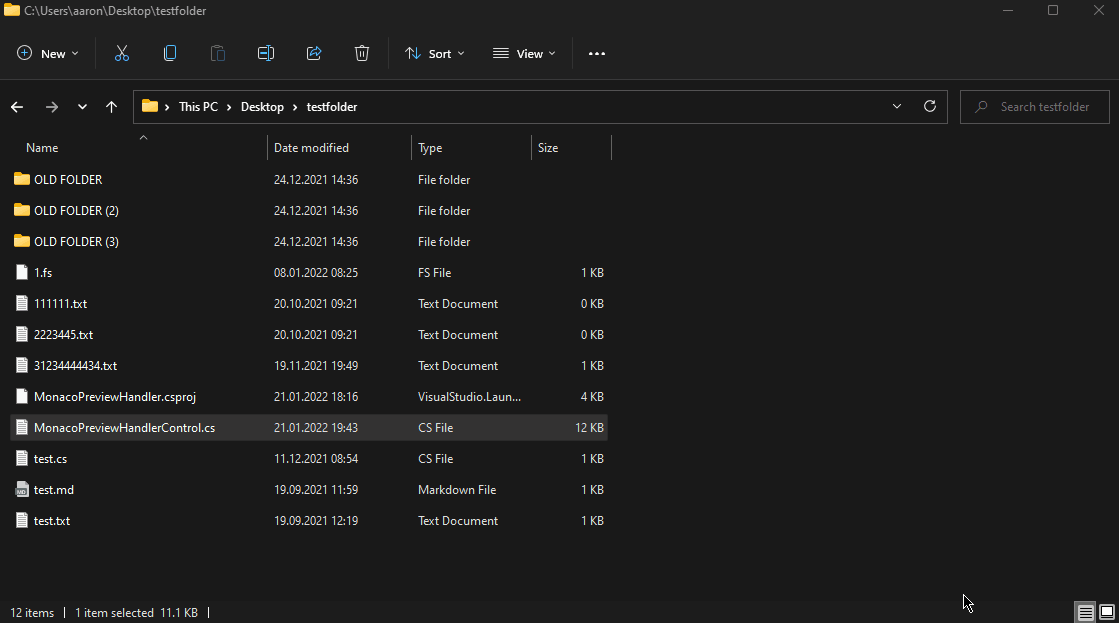 Windows プレビュー ウィンドウの機能を示す File Explorer 11 PowerToysのスクリーンショット。