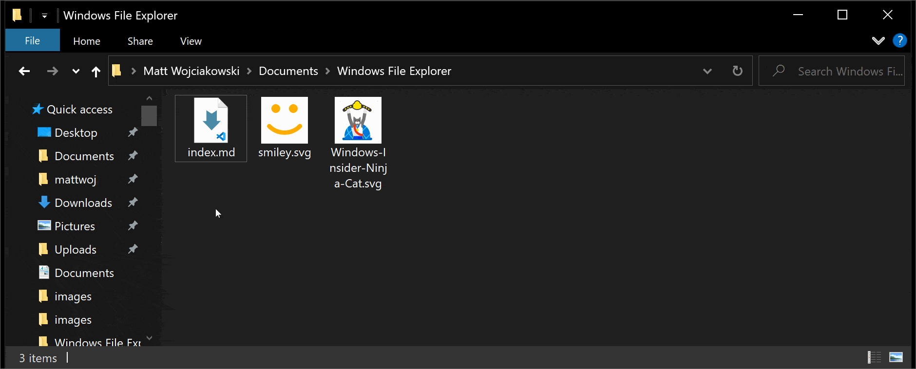 プレビュー ウィンドウの機能を示す Windows 10 File ExplorerPowerToysスクリーンショット。