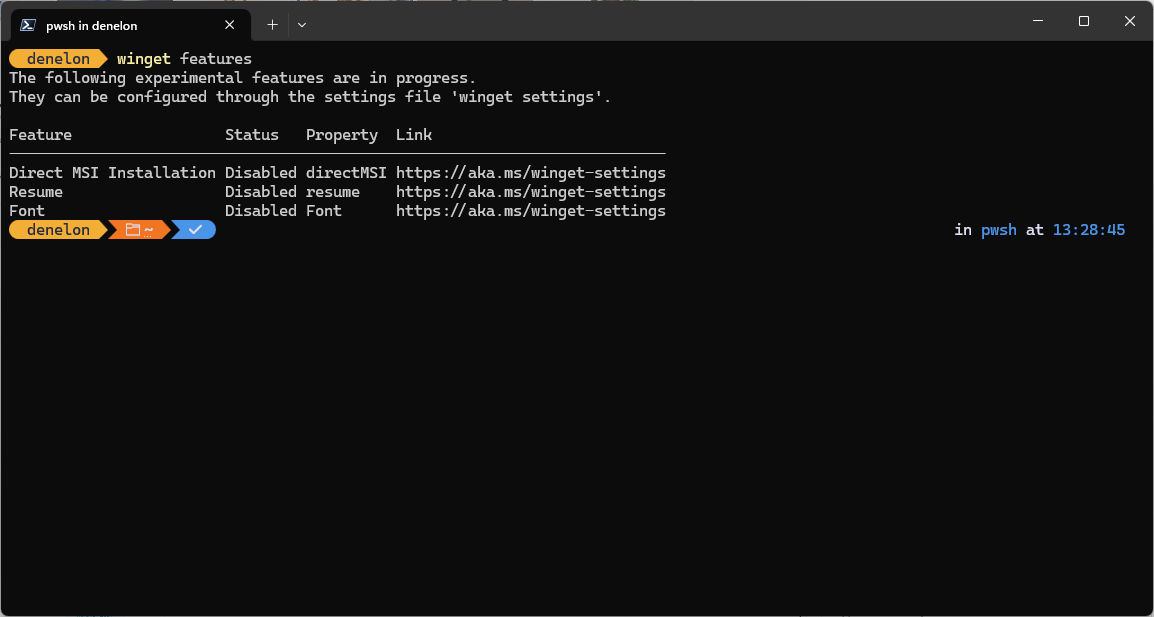 winget の機能を示すスクリーンショット。