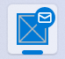 A taskbar icon with an accent colored circle that has an envelope in it.