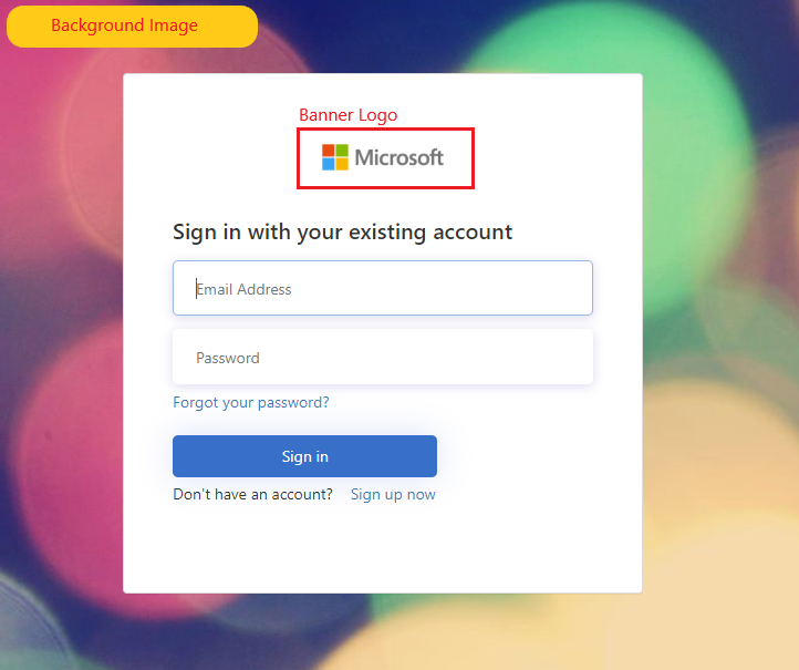 Azure AD B2C에서 제공하는 브랜드 등록/로그인 페이지