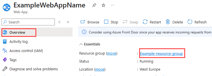 Azure 앱의 관련 리소스를 강화합니다.