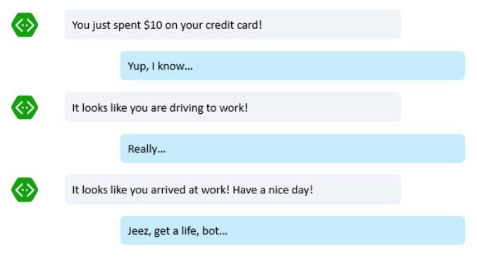 사용자에게 분명한 많은 항목을 표시하는 봇의 예입니다.