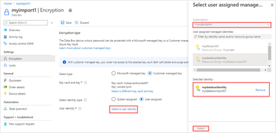 키 선택 옵션을 보여 주는 화면 캡처.