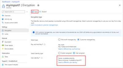 암호화 형식 설정 창에 선택된 사용자 ID가 표시되는 화면 캡처.