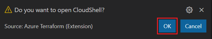 Cloud Shell의 열기를 확인합니다.