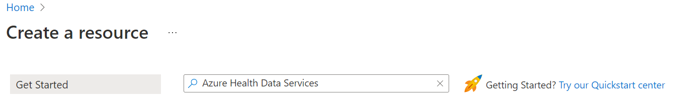 Azure Search 서비스와 Marketplace 텍스트 상자를 보여 주는 스크린샷.