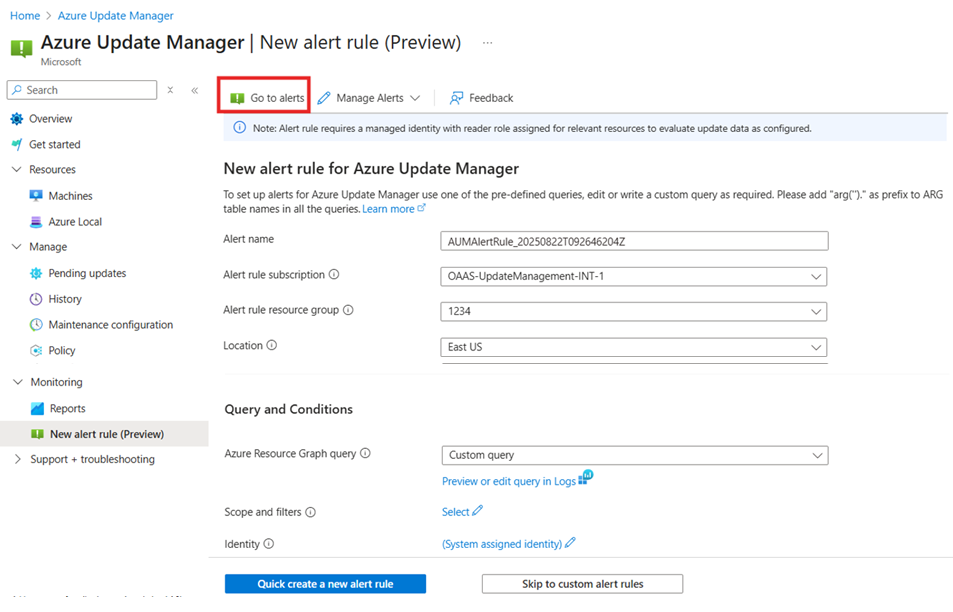 경고를 보는 방법을 보여 주는 스크린샷.