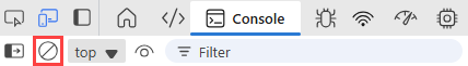 Microsoft Edge 개발자 도구의 콘솔 탭 스크린샷