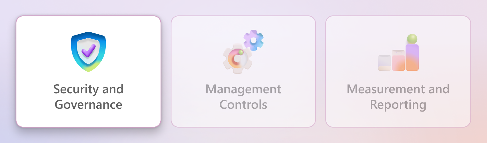보안 및 거버넌스 기둥을 강조 표시하는 Copilot 제어 시스템 프레임워크의 다이어그램.