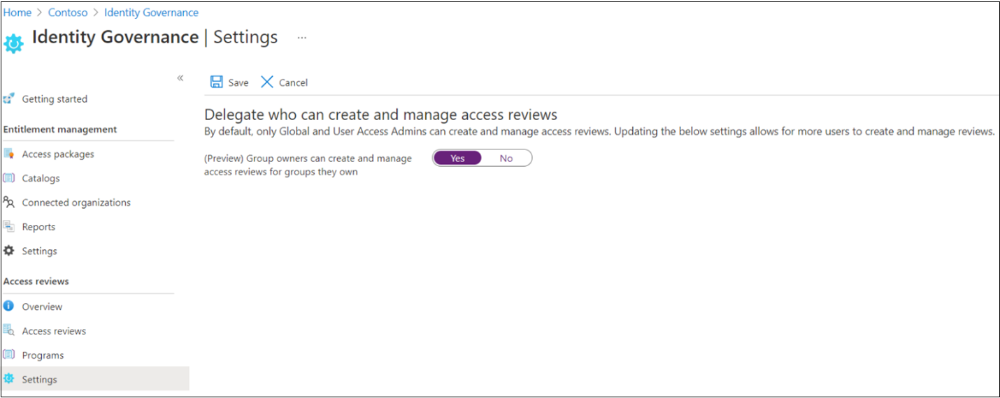 그룹 소유자가 검토할 수 있도록 하는 스크린샷.