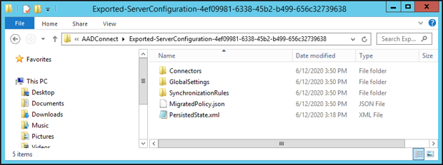 Exported-ServerConfiguration-* 폴더 복사를 보여 주는 스크린샷