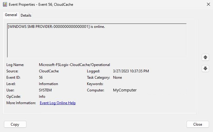 온라인 이벤트 공급자 1을 보여 주는 스크린샷