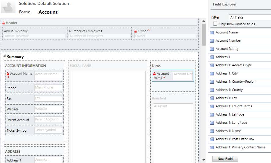 계정 양식의 계정 이름입니다.