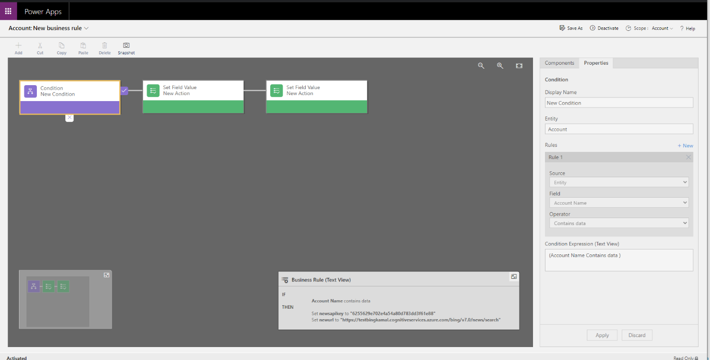 API 키 및 URL에 대한 비즈니스 규칙을 만듭니다.