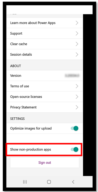 비생산 앱 토글