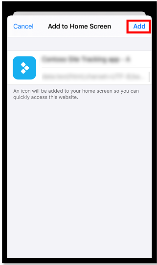 홈 화면에 추가하기를 선택합니다.