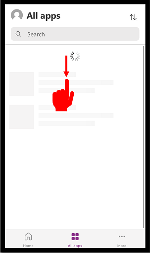 앱 목록을 새로 고칩니다.