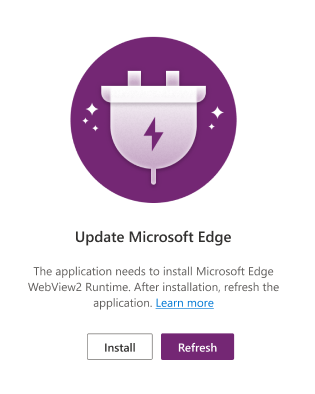 WebView2 런타임 오류입니다.