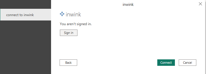 첫 번째 inwink 인증 대화 상자의 스크린샷.