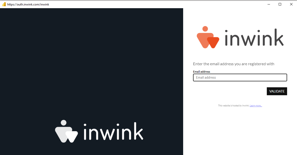 두 번째 inwink 인증 대화 상자의 스크린샷