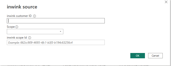 inwink 원본 대화 상자의 스크린샷.