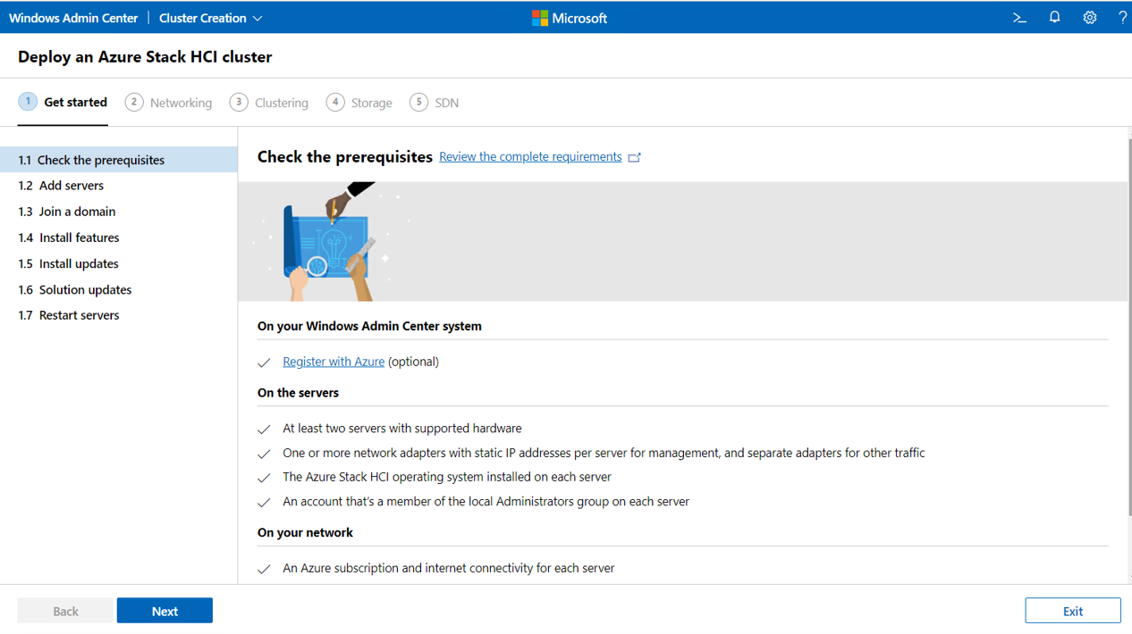 Create cluster wizard - Get Started