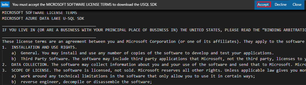 Microsoft 소프트웨어 사용 조건 동의