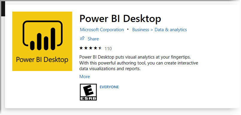 Microsoft Store에서 설치 Power BI Desktop 