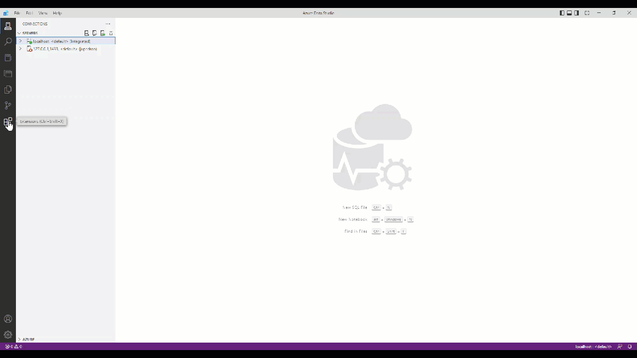 Azure Data Studio 설치를 위한 Azure 마이그레이션 확장의 애니메이션 GIF입니다.