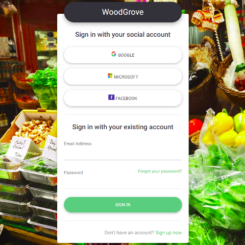 Páginas de inscrição e login personalizadas e imagem de plano de fundo