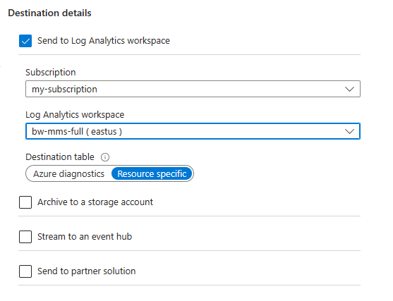 Captura de tela que mostra o seletor de modo de configurações de diagnóstico.