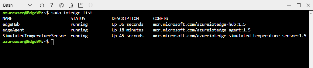 Captura de tela que mostra três módulos no seu dispositivo.
