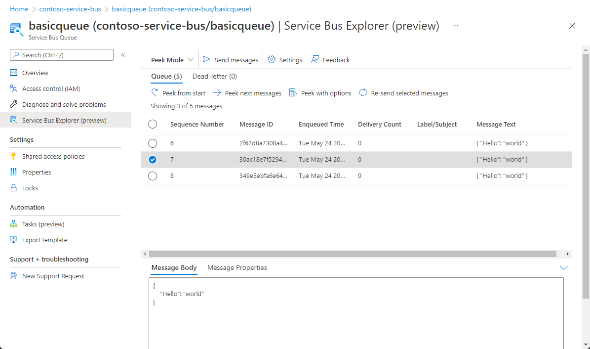 Captura de tela com visão geral de mensagens espiadas e conteúdo do corpo da mensagem mostrados para espiar com opções avançadas.