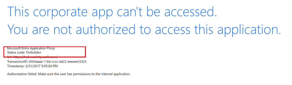 Captura de tela que mostra uma mensagem de erro HTTP 401 proibida.