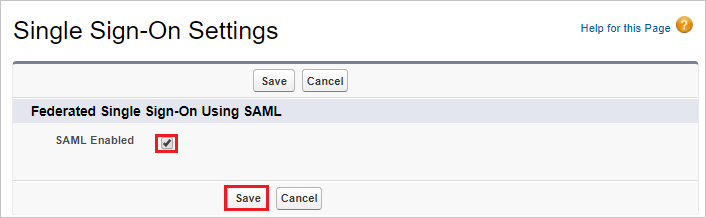 Configurar SAML de Sign-On único habilitado