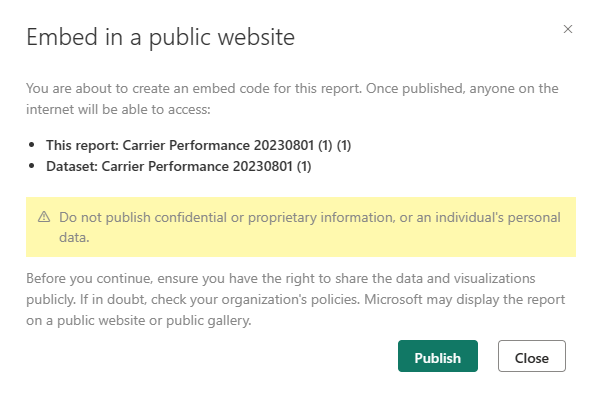 Captura de tela da caixa de diálogo com o aviso
