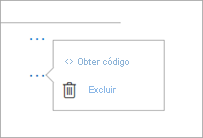 Captura de tela da recuperação ou exclusão de códigos de inserção.