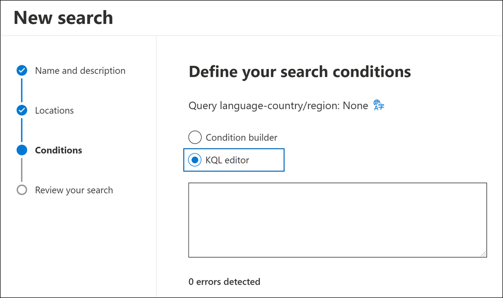 Editor keyQL na Pesquisa de conteúdos e Deteção de Dados Eletrónicos (Standard)