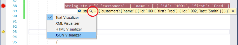 Abrir um visualizador de string