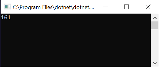 Captura de tela mostrando uma janela do console com os resultados de cálculos inteiros.
