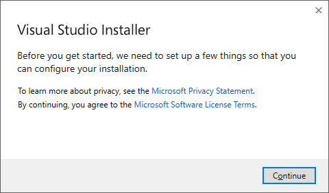 captura de tela mostrando os Termos de Licença e a Política de Privacidade da Microsoft.