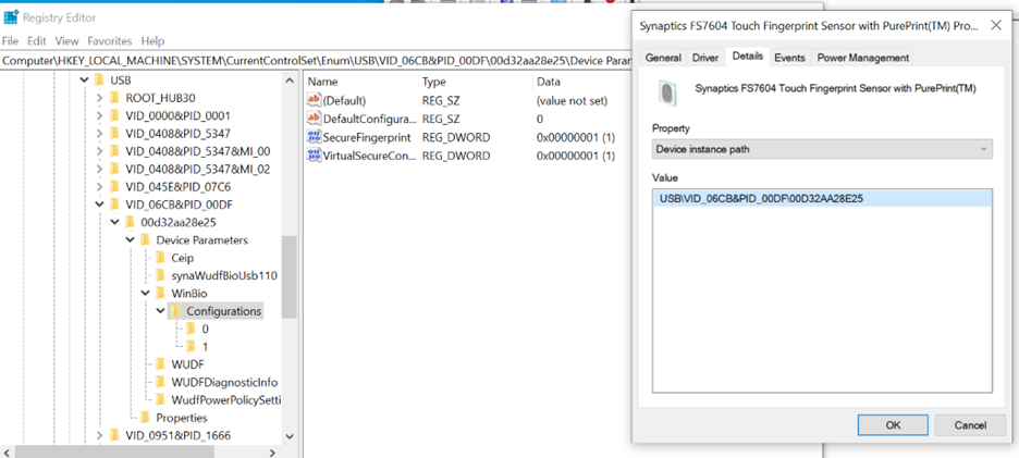 Configurações de segurança aprimoradas para o login com impressão digital