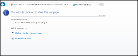 Captura de tela que mostra que a autenticação está bloqueada.