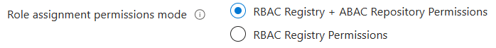 Captura de ecrã da configuração do modo de permissões de atribuição de função